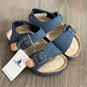 Rugged Bear Buckle Boys Toddler footbed sandals - Navy, Size 6